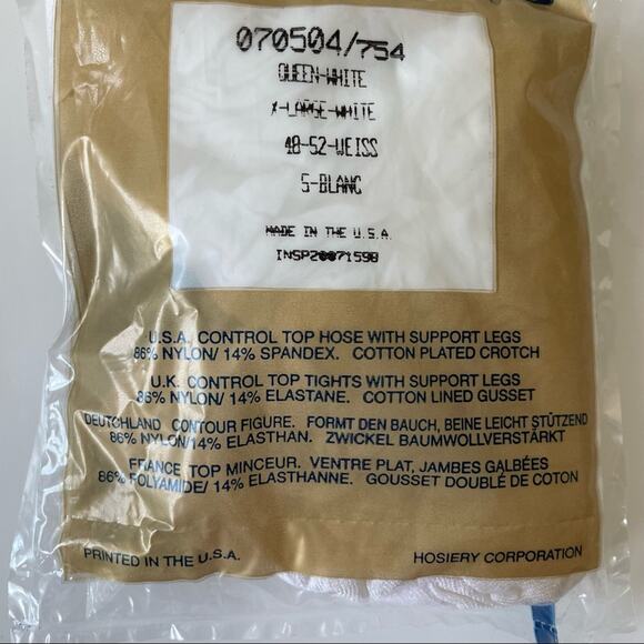 Vintage 1990s Silkies Pantyhose Control Top  Queen Plus White XL Set of 2 New - Picture 6 of 6